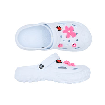 SANDÁLE CLOGS W WHITE/FLOWER